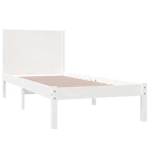 Sengeramme 75x190 cm Small Single massivt træ hvid