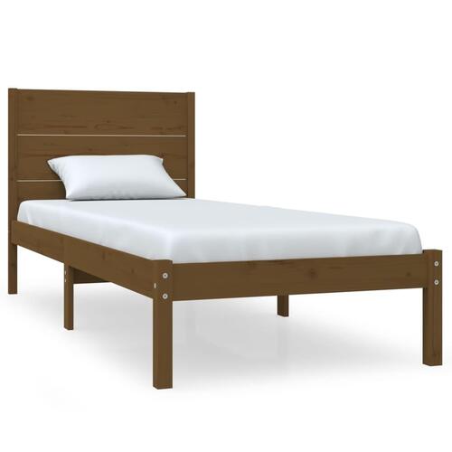 Sengeramme 75x190 cm Small Single massivt træ gyldenbrun