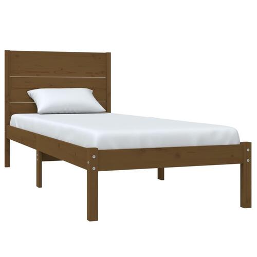 Sengeramme 75x190 cm Small Single massivt træ gyldenbrun