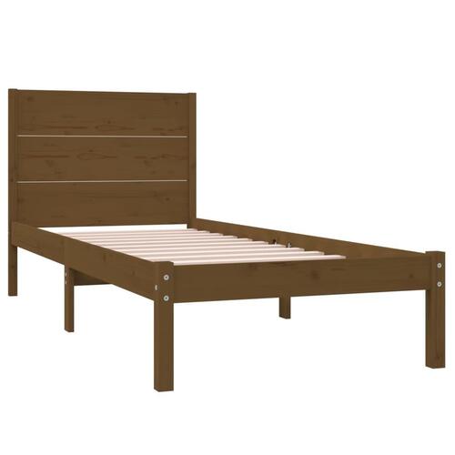 Sengeramme 75x190 cm Small Single massivt træ gyldenbrun