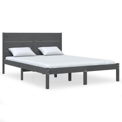 Sengeramme 120x190 cm Small Double massivt træ grå