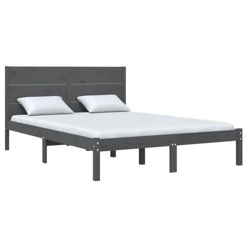 Sengeramme 120x190 cm Small Double massivt træ grå