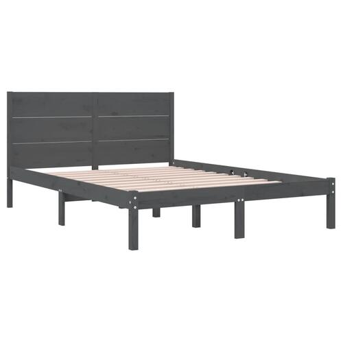 Sengeramme 120x190 cm Small Double massivt træ grå