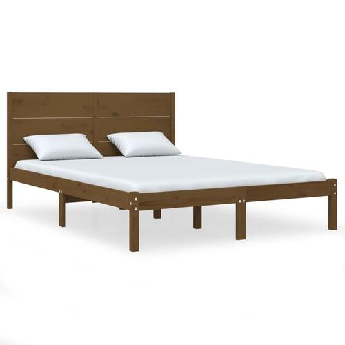 Sengeramme 120x190 cm Small Double massivt træ gyldenbrun