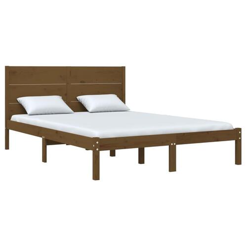 Sengeramme 120x190 cm Small Double massivt træ gyldenbrun