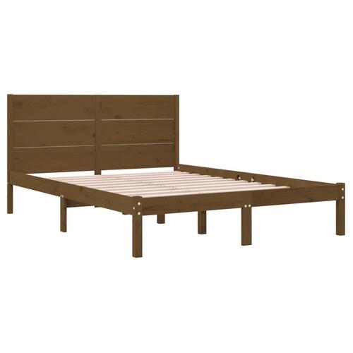 Sengeramme 120x190 cm Small Double massivt træ gyldenbrun