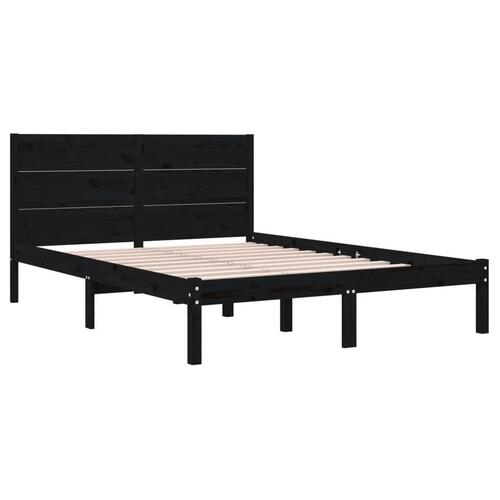 Sengeramme 120x190 cm Small Double massivt træ sort