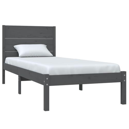Sengeramme 90x200 cm massivt fyrretræ grå