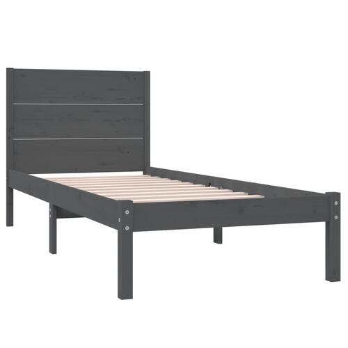 Sengeramme 90x200 cm massivt fyrretræ grå