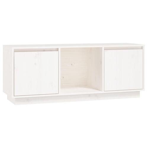 Tv-bord 110,5x35x45 cm massivt fyrretræ hvid