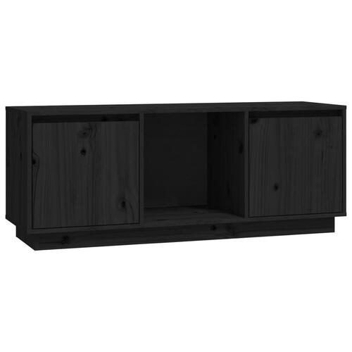Tv-bord 110,5x35x44 cm massivt fyrretræ sort