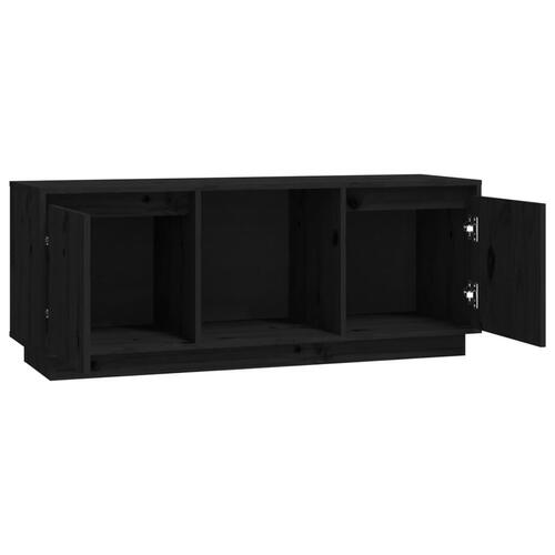 Tv-bord 110,5x35x44 cm massivt fyrretræ sort