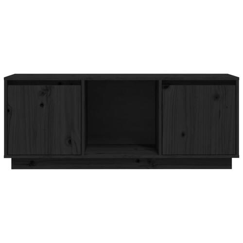 Tv-bord 110,5x35x44 cm massivt fyrretræ sort