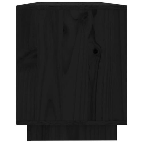 Tv-bord 110,5x35x44 cm massivt fyrretræ sort