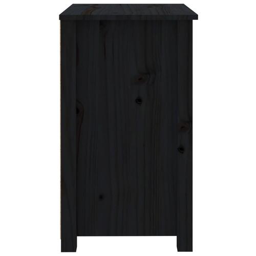 Sengebord 50x35x61,5 cm massivt fyrretræ sort