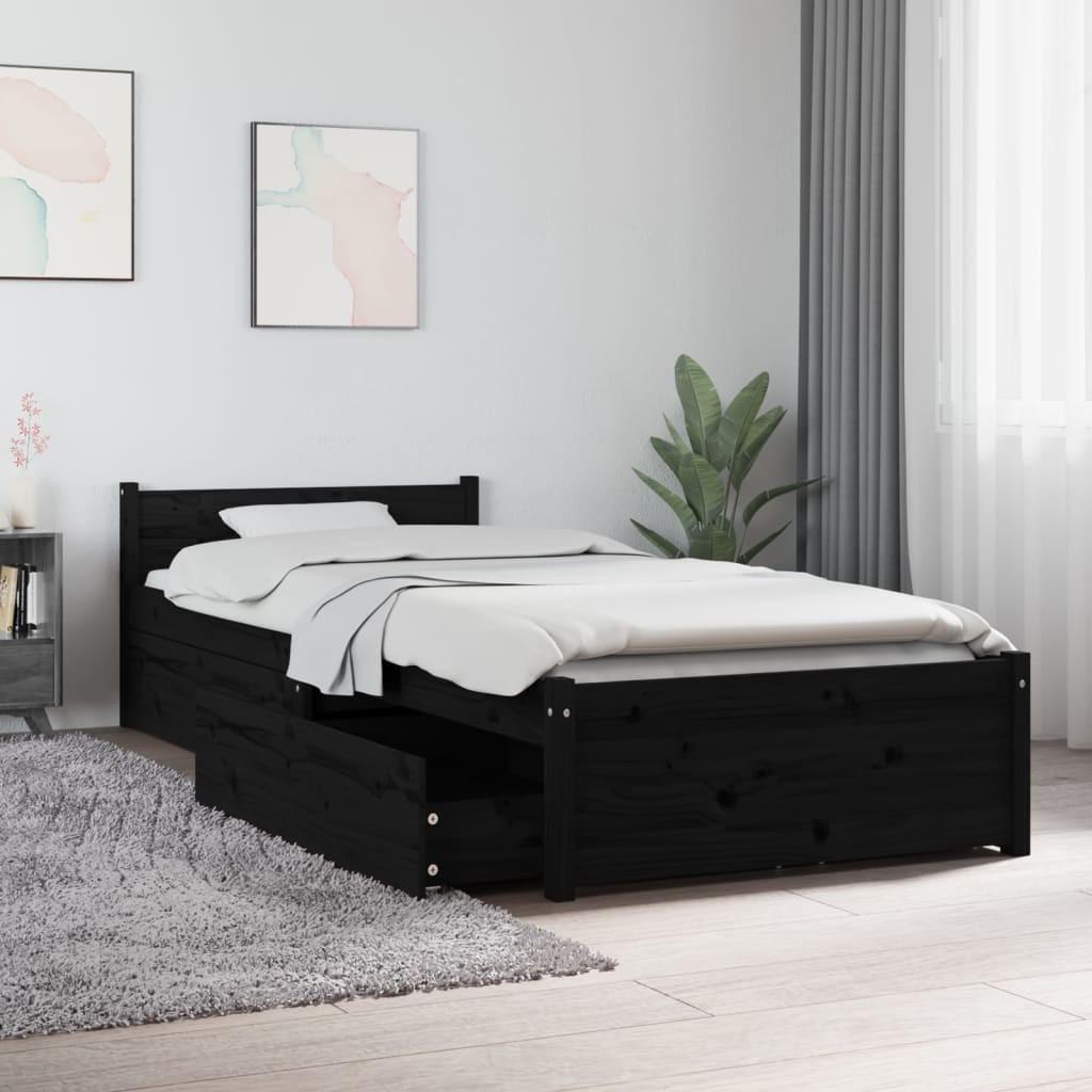 Sengeramme med skuffer 75x190 cm Small Single sort