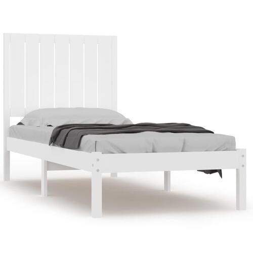 Sengeramme 75x190 cm Small Single massivt træ hvid