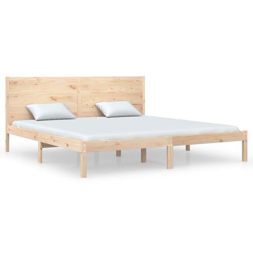 Sengeramme uden madras 200x200 cm massivt fyrretræ
