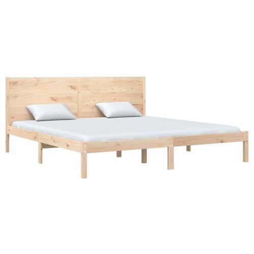 Sengeramme uden madras 200x200 cm massivt fyrretræ
