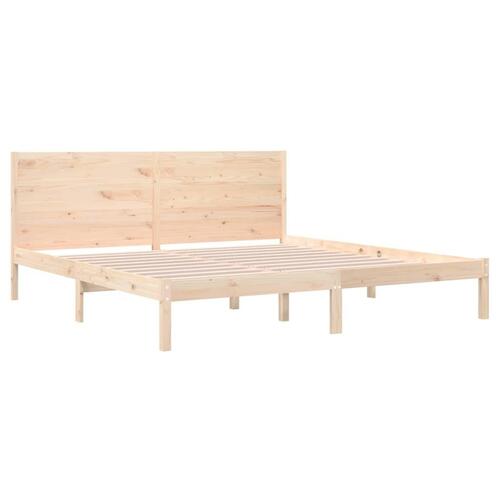 Sengeramme uden madras 200x200 cm massivt fyrretræ