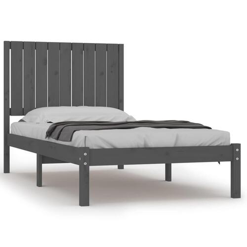 Sengeramme 90x200 cm massivt fyrretræ grå