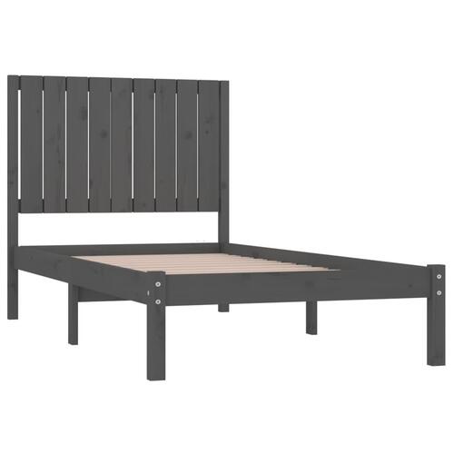 Sengeramme 90x200 cm massivt fyrretræ grå