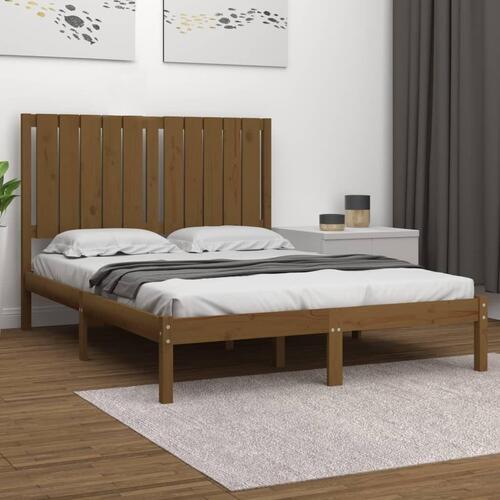 Sengeramme 120x190 cm Small Double massivt træ gyldenbrun
