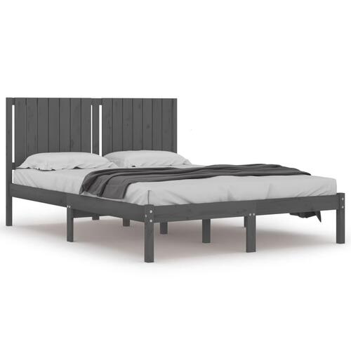 Sengeramme 150x200 cm King Size massivt fyrretræ grå