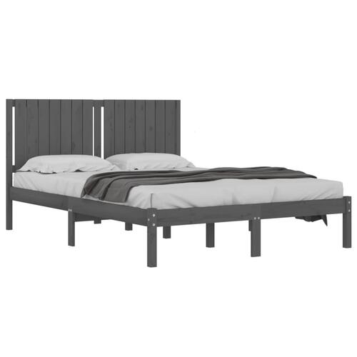 Sengeramme 150x200 cm King Size massivt fyrretræ grå