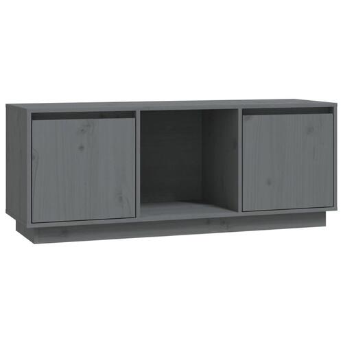 Tv-bord 110,5x35x44 cm massivt fyrretræ grå
