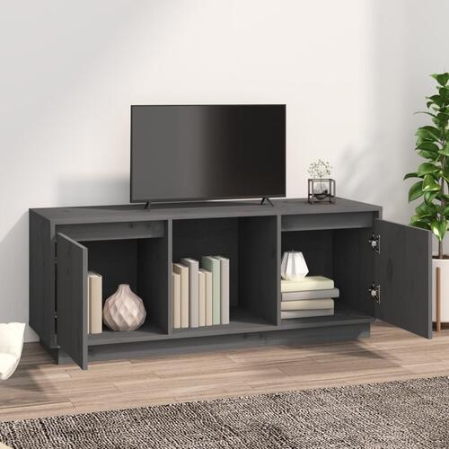 Tv-bord 110,5x35x44 cm massivt fyrretræ grå