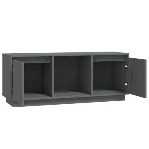 Tv-bord 110,5x35x44 cm massivt fyrretræ grå