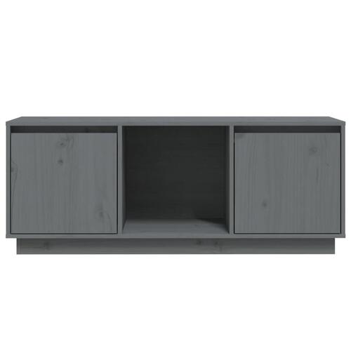 Tv-bord 110,5x35x44 cm massivt fyrretræ grå