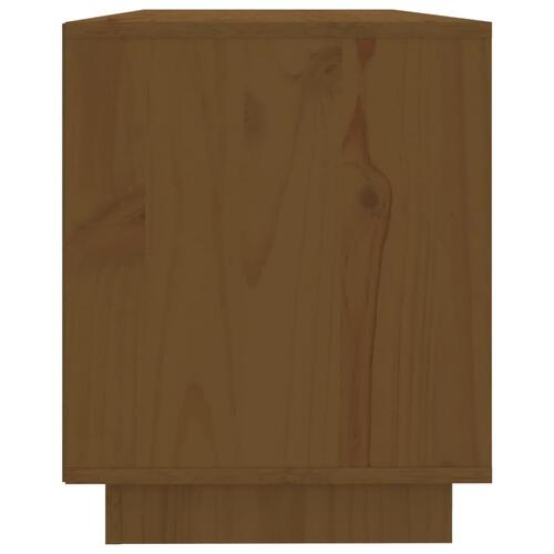Tv-bord 110,5x35x44 cm massivt fyrretræ gyldenbrun