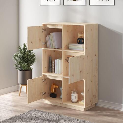 Højskab 74x35x117 cm massivt fyrretræ