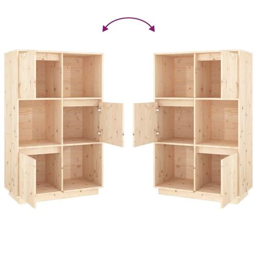 Højskab 74x35x117 cm massivt fyrretræ