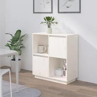 Skænk74x35x80 cm massivt fyrretræ hvid