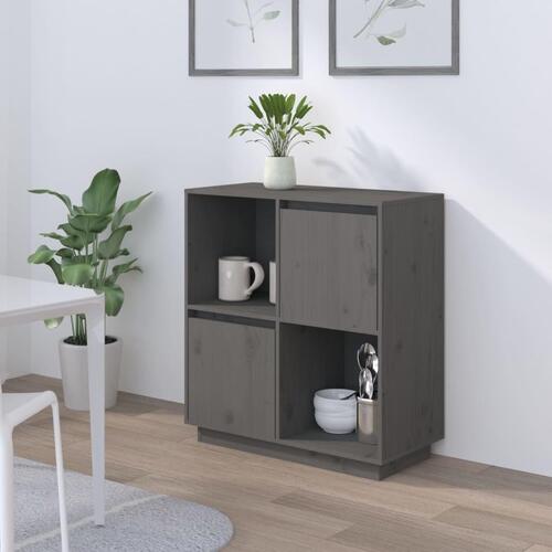 Skænk 74x35x80 cm massivt fyrretræ grå