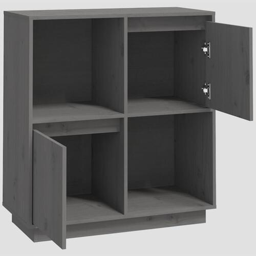 Skænk 74x35x80 cm massivt fyrretræ grå