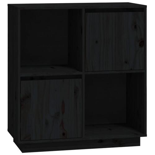 Skænk 74x35x80 cm massivt fyrretræ sort