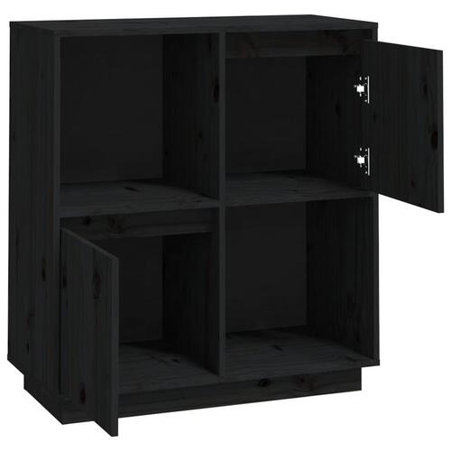 Skænk 74x35x80 cm massivt fyrretræ sort