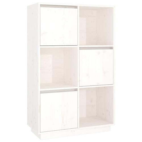 Højskab 74x35x117 cm massivt fyrretræ hvid