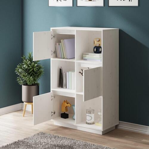 Højskab 74x35x117 cm massivt fyrretræ hvid