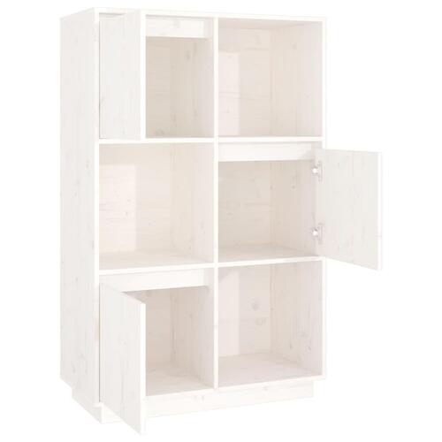 Højskab 74x35x117 cm massivt fyrretræ hvid