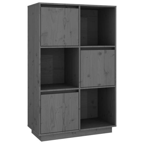 Højskab 74x35x117 cm massivt fyrretræ grå