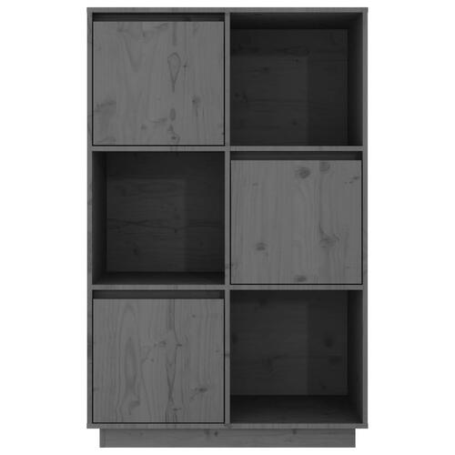 Højskab 74x35x117 cm massivt fyrretræ grå