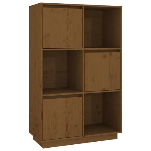 Højskab 74x35x117 cm massivt fyrretræ gyldenbrun