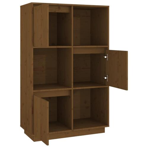 Højskab 74x35x117 cm massivt fyrretræ gyldenbrun
