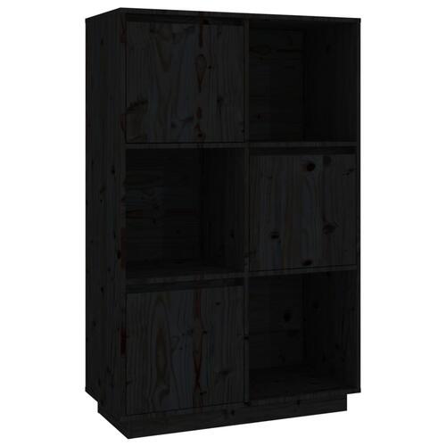 Højskab 74x35x117 cm massivt fyrretræ sort