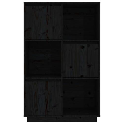 Højskab 74x35x117 cm massivt fyrretræ sort